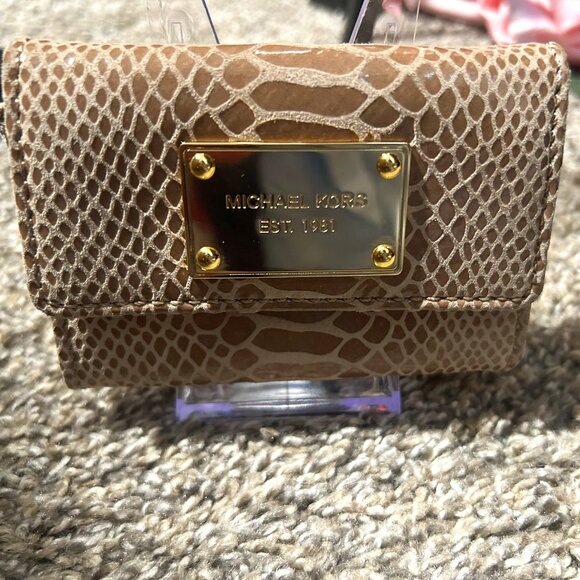 Michael Kors Handbags - Michael Kors Snakeskin Wallet With Keychain